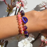 Purple Agate Crystal Druzy Bracelet
