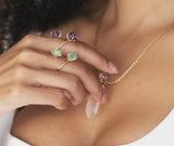 Double The Attention Amethyst Ring