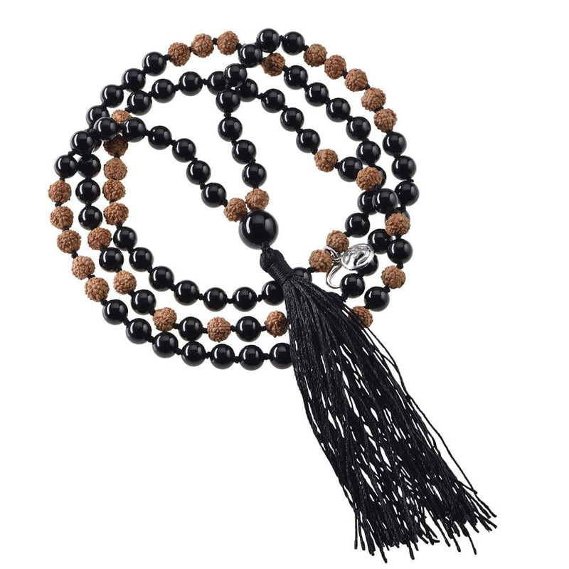 Protection Gemstone Mala Necklace (Black Tourmaline) - Beau Life