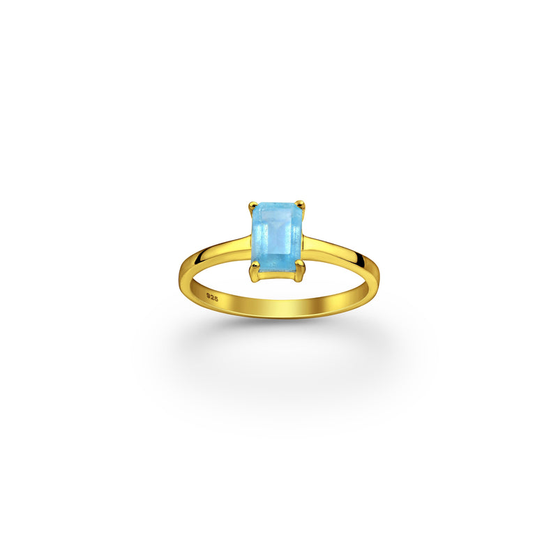 Ocean Angel Aquamarine Crystal Ring
