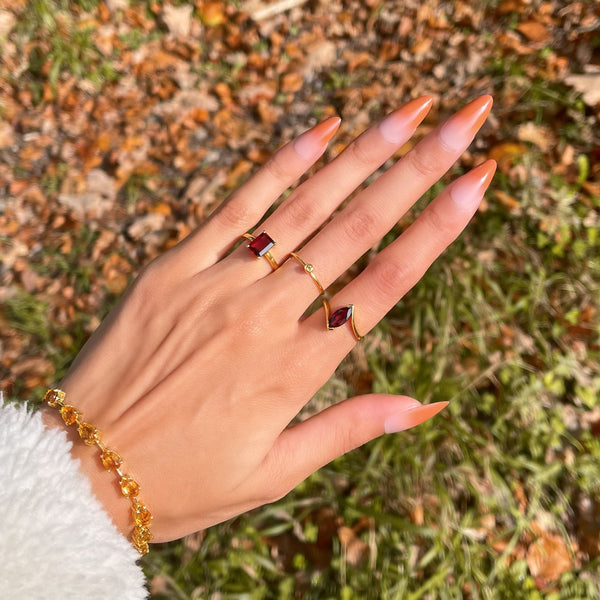 Elegance Garnet Crystal Ring