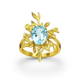 Sea Bloom Sky Blue Topaz Crystal Ring