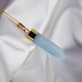 Aquamarine Point Necklace in Gold Plated 925 Sterling Silver - Beau Life