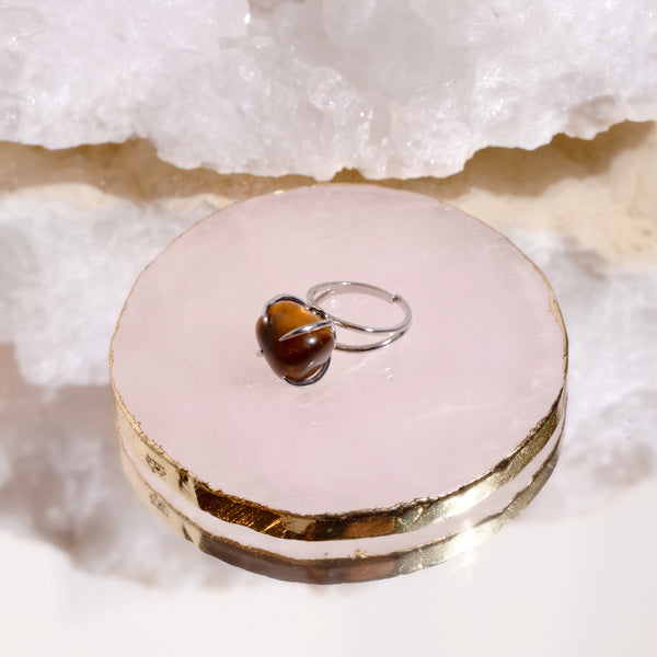 Center Of Attention Single Stone Tiger Eye Ring