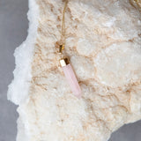 Rose Quartz Point Necklace in Gold Plated 925 Sterling Silver - Beau Life