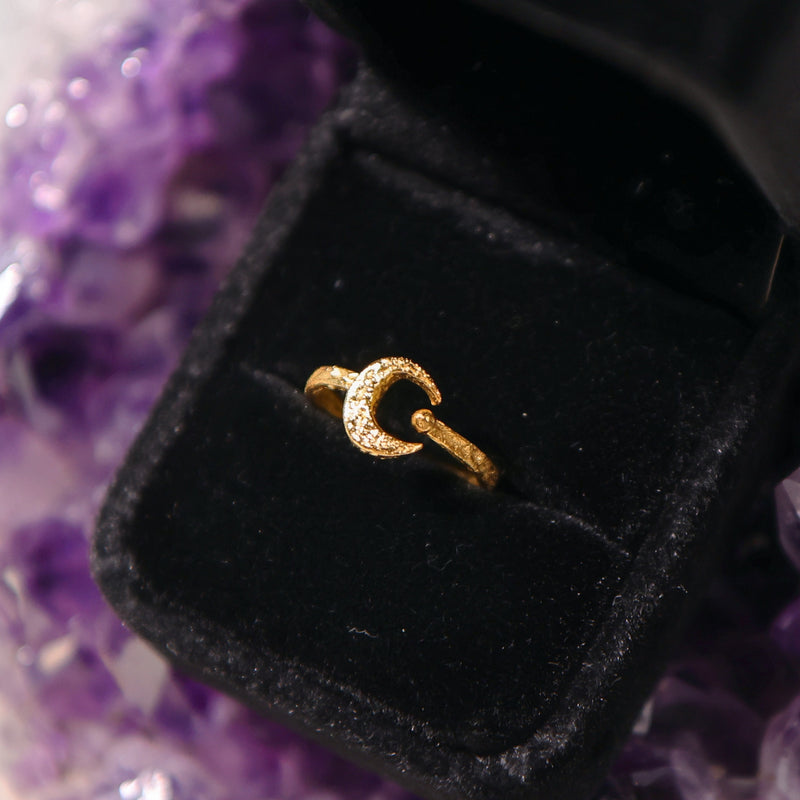Hammered Moon Ring