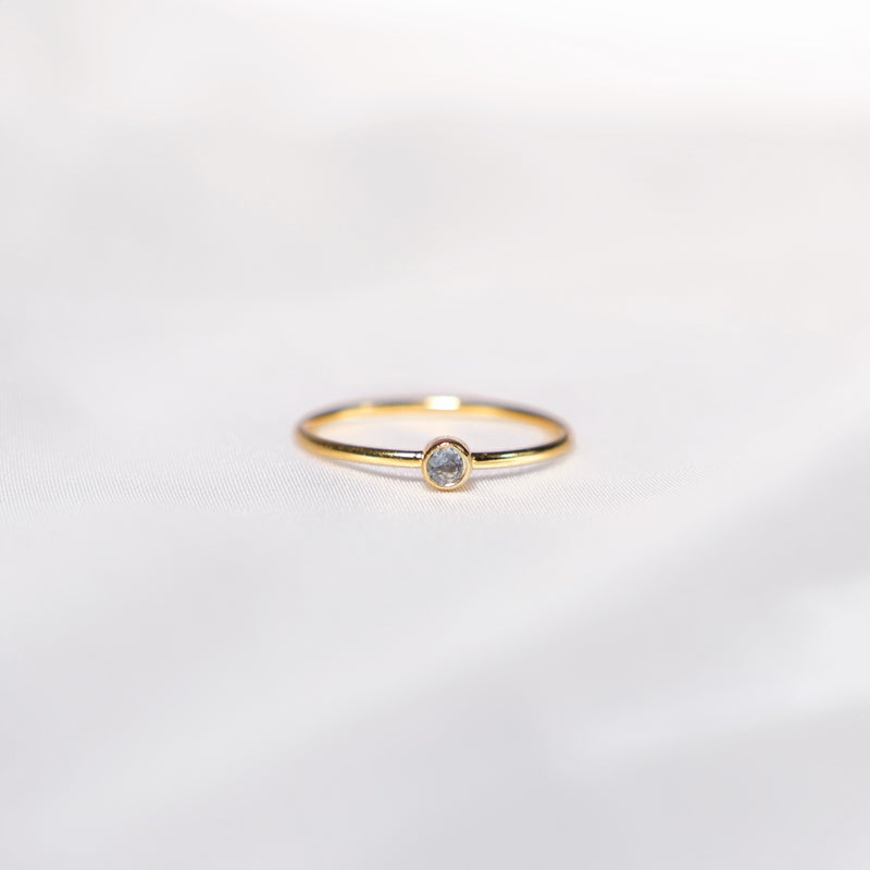 Simplicity Sky-Blue Topaz Crystal Ring