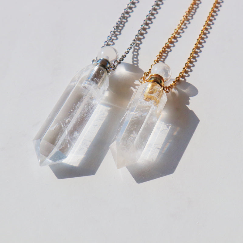 Natural Faceted Clear Quartz Crystal Pendant Dainty 14K GF Necklace - Shop  Joyce Wu Handmade Jewelry Necklaces - Pinkoi