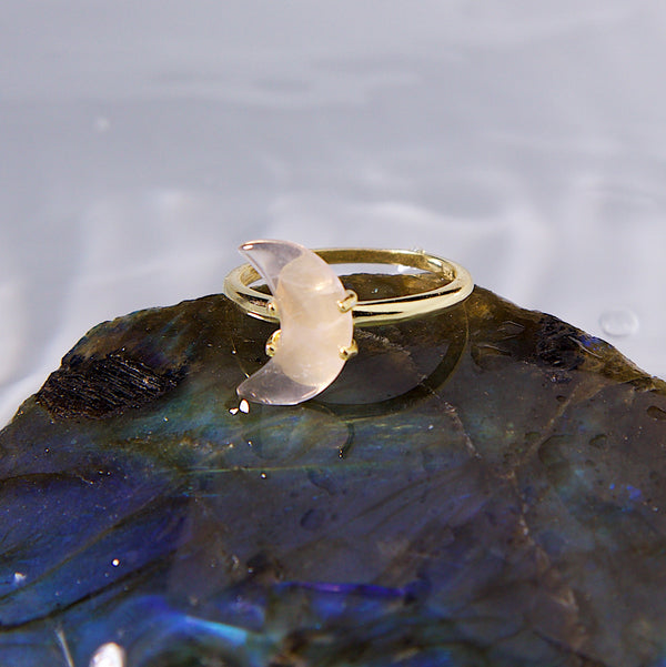 Queen Of The Moon Ring In Rose Quartz