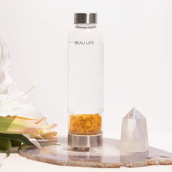Sun Glass Pebbles Crystal Water Bottle
