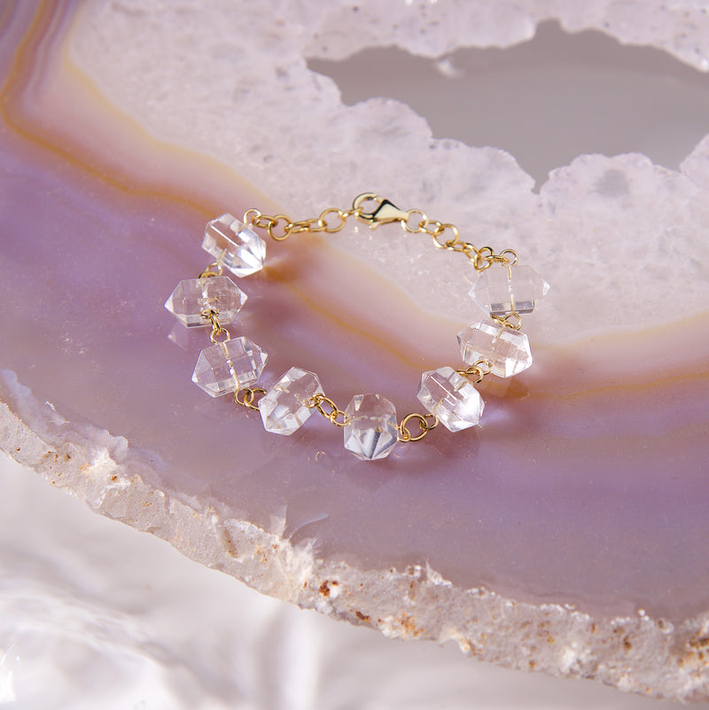 Starseed Crystal Point Bracelet In Clear Quartz