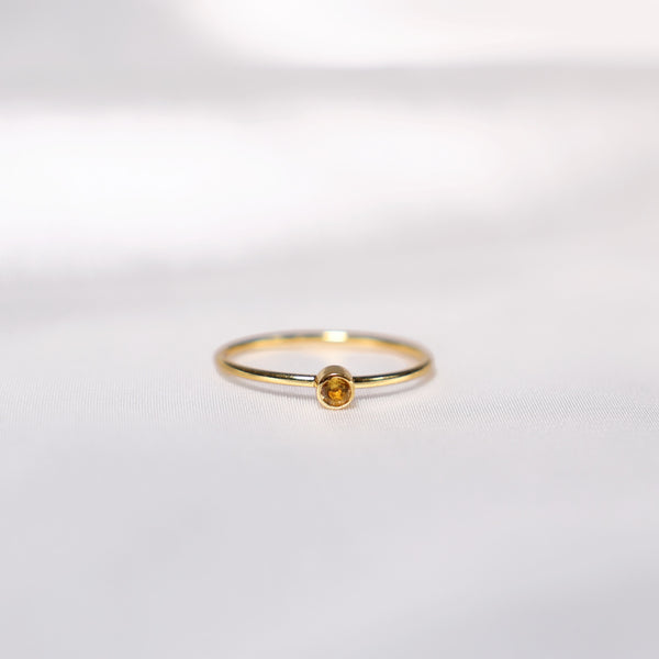 Simplicity Citrine Crystal Ring